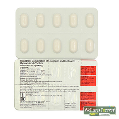 Buy ONDERO MET 2 5MG 500MG 10TAB Online View Uses Review Price