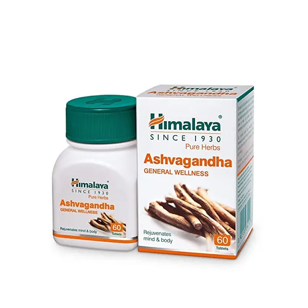 Himalaya Ashvagandha - General Wellness Tablets, 60 Tablets | Stress Relief | Rejuvenates Mind & Body