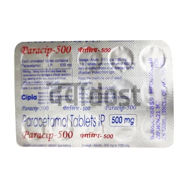 Paracip 500mg Tablet 10s