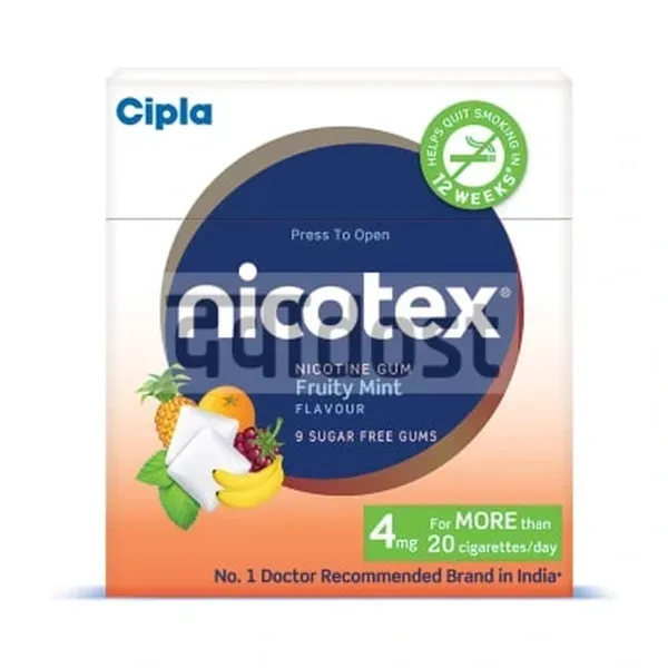 Nicotex 4mg Chewing Gums Sugar Free Fruity Mint