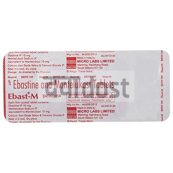 Ebast M 10mg/10mg Tablet