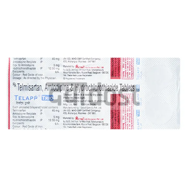 Telapp Trio 40mg/5mg/12.5mg Tablet 10s