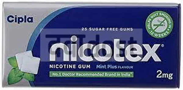 Nicotex 2mg Chewing Gums Mint Plus Sugar Free 25s