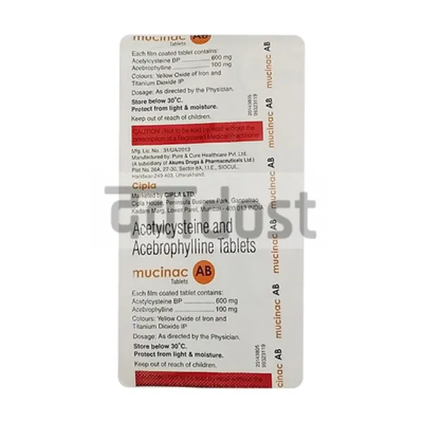 Mucinac AB 100mg/600mg  Tablet 10s