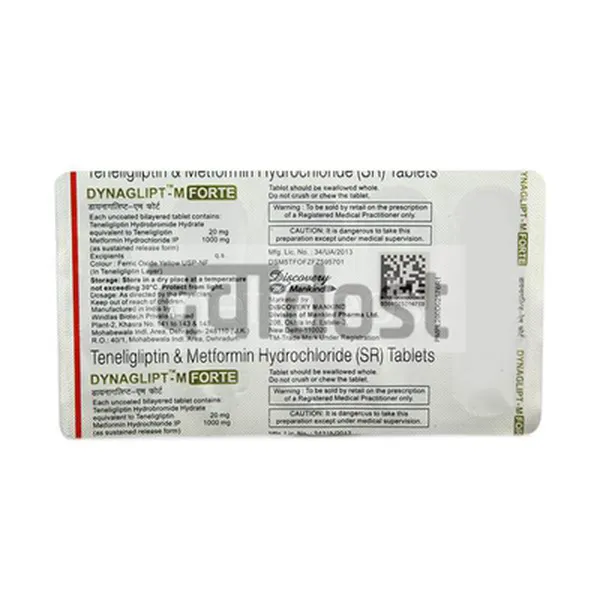 Dynaglipt M Forte 1000mg/20mg Tablet SR 10s