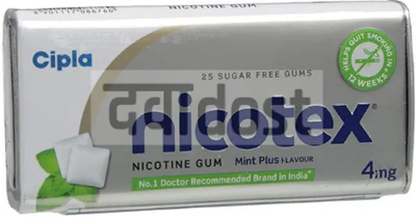 Nicotex 4mg Plus Chewing Gums Sugar Free Mint 10s