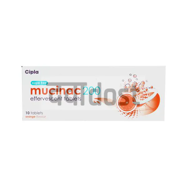 Mucinac 200mg Effervescent Tablet Sugar Free 10s