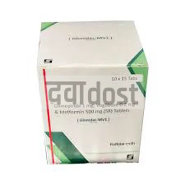 Glimidac MV 1mg/500mg/0.2mg Tablet SR 15s