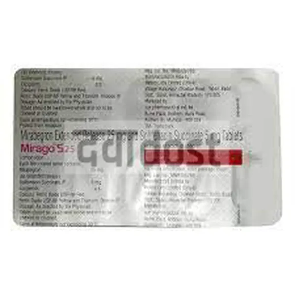 Mirago S 25mg/5mg Tablet ER 10s