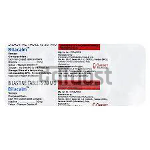 Bilacalm 20mg Tablet 10s