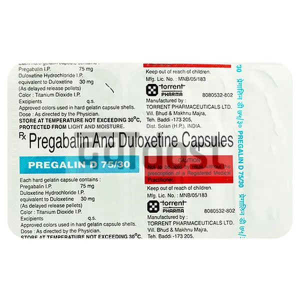 Pregalin D 75mg/30mg Capsule