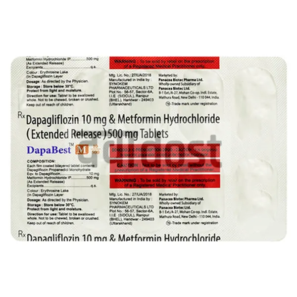 Dapabest M 10mg/500mg Tablet