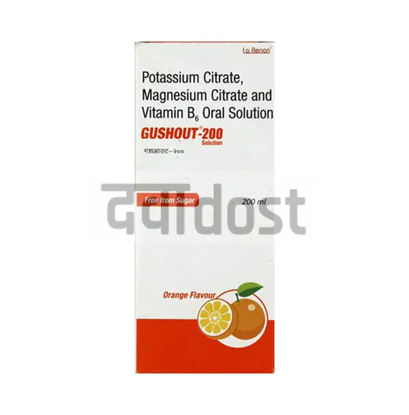 Gushout Oral Solution Orange Sugar Free 200ml