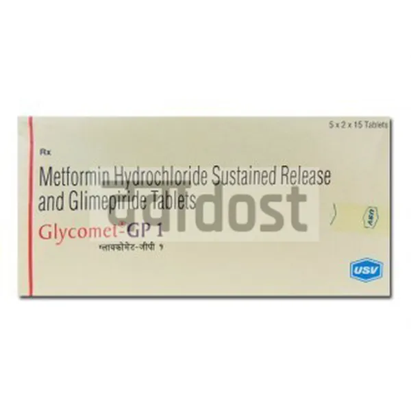 Glycomet GP 1mg/500mg Tablet PR 15s