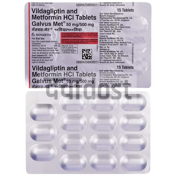 Galvus Met 500mg/50mg Tablet 15s