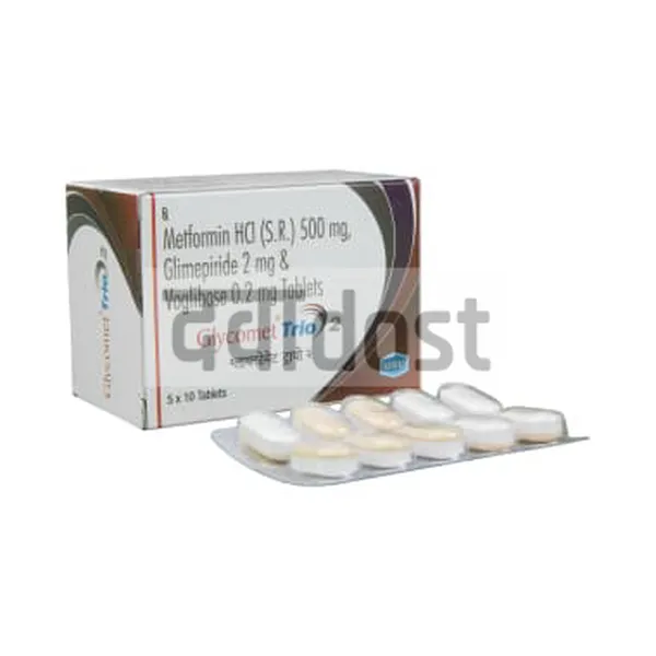 Glycomet Trio 2mg/500mg/0.2mg Tablet SR