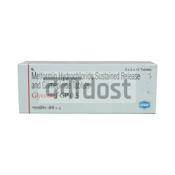 Glycomet GP 0.5mg/500mg Tablet SR 10s