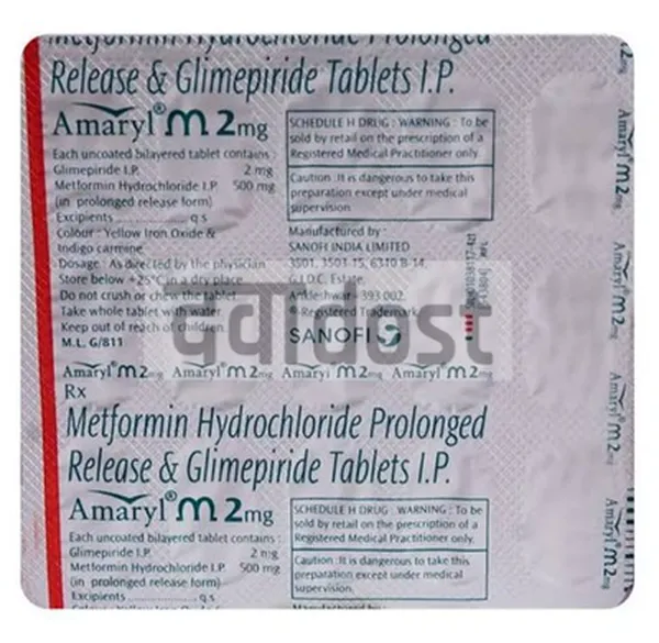 Amaryl M  2mg Tablet PR 