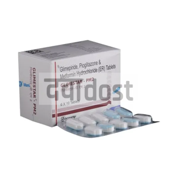 Glimestar PM 2mg/500mg/15mg Tablet ER