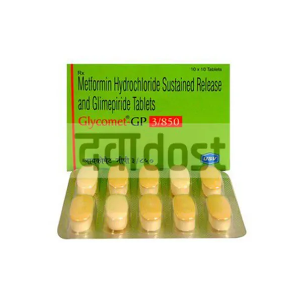 Glycomet GP 3mg/850mg Tablet PR 10s