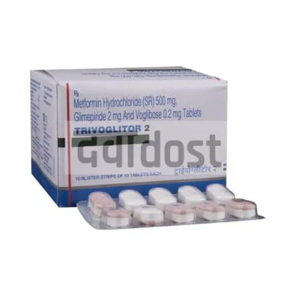 Trivoglitor 2mg/500mg/0.2mg Tablet SR