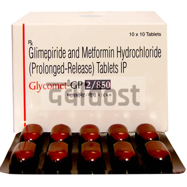 Glycomet GP 2mg/850mg Tablet SR 10s