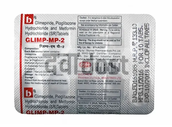 Glimp MP 2mg/500mg/15mg Tablet SR