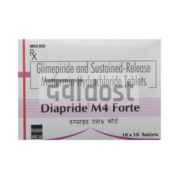 Diapride M 4mg/1000mg Forte Tablet PR 10s