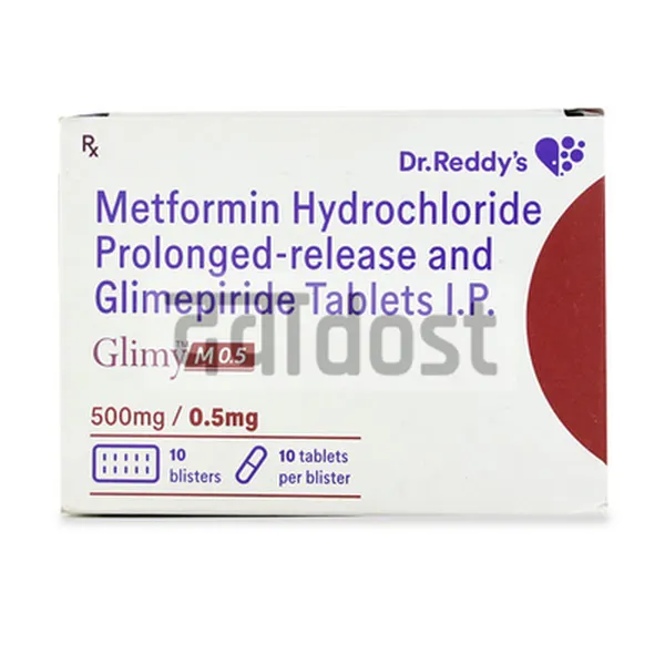 Glimy M 0.5mg/500mg Tablet 10s