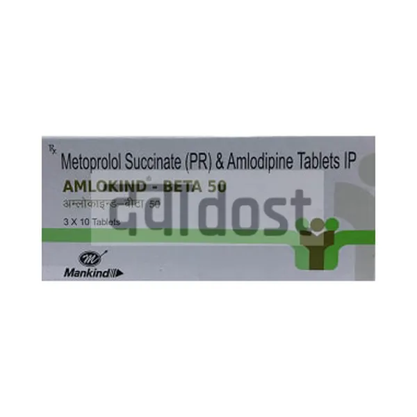 Amlokind Beta 5mg/50mg Tablet PR 10s