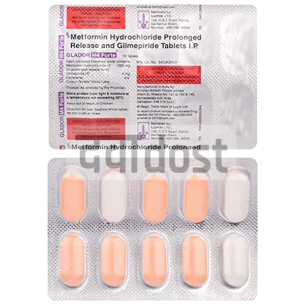 Glador M 4mg/1000mg Forte Tablet PR 10s