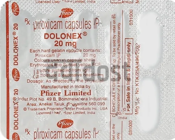 Dolonex 20mg Capsule 10s