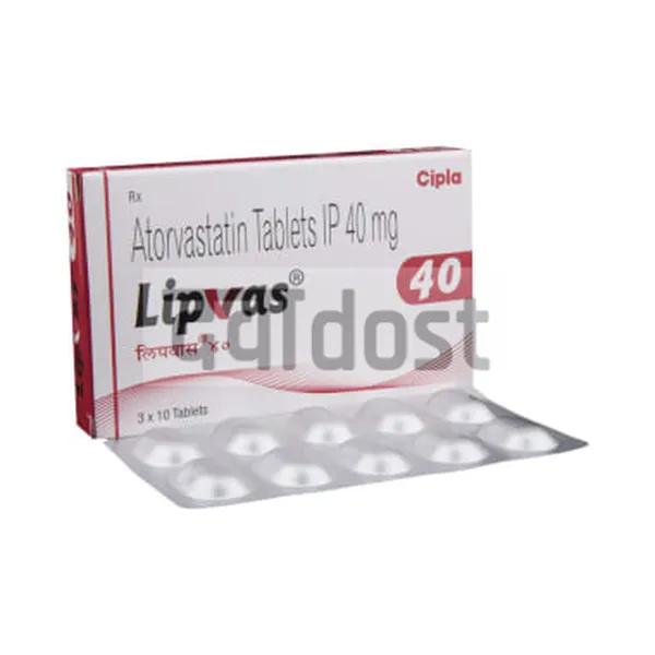 Lipvas 40mg Tablet