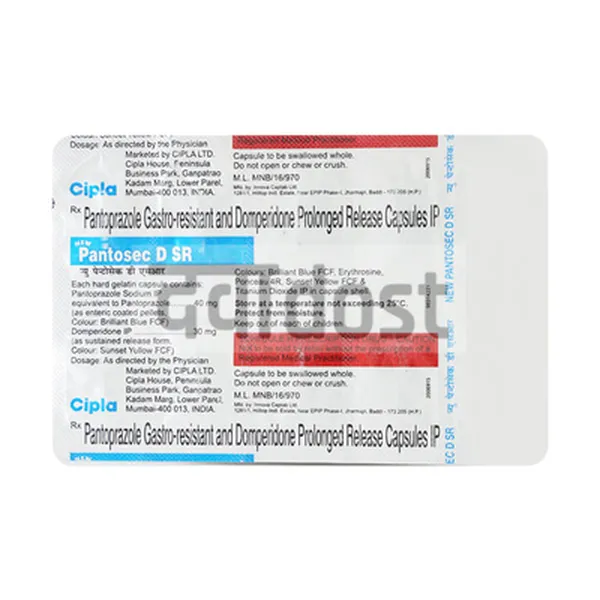 Pantosec D 30mg/40mg Capsule 10S SR