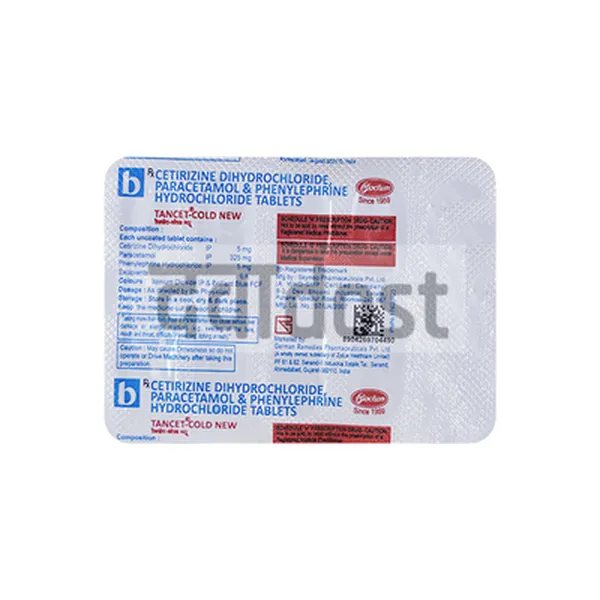 Tancet Cold 5mg/325mg/5mg New Tablet 10s