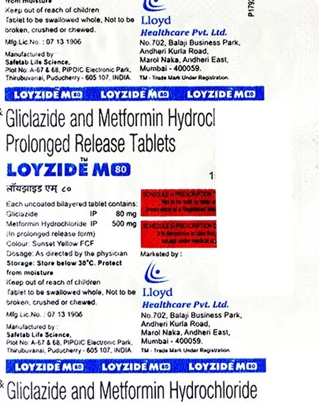 LOYZIDE-M 80MG 15TAB