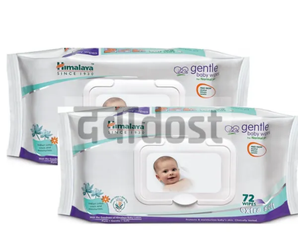 Himalaya Gentle Baby Wipes combo of 2 72s