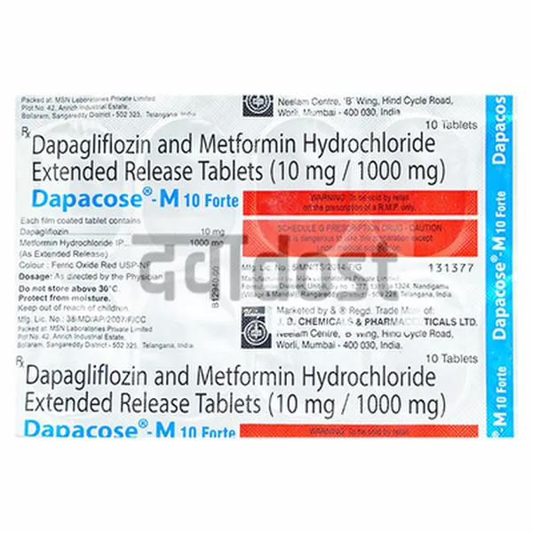 Dapacose M 10mg/1000mg Forte Tablet ER