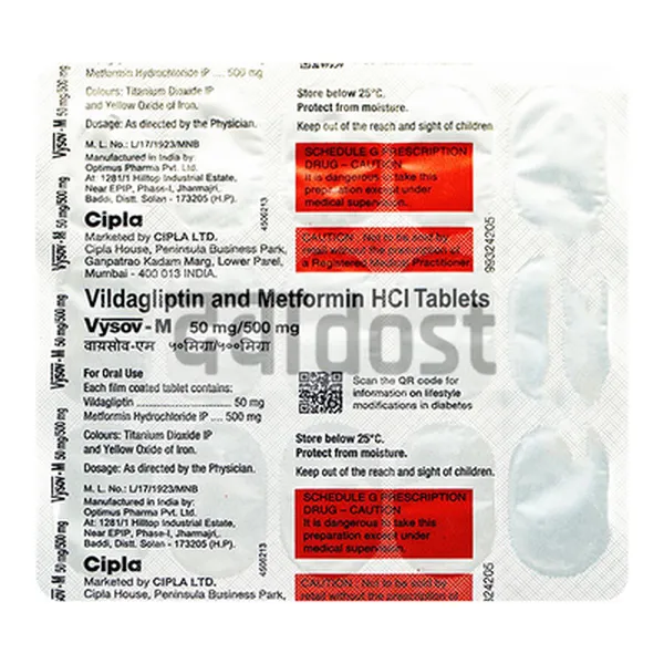 Vysov-M 500mg/50mg Tablet 15s