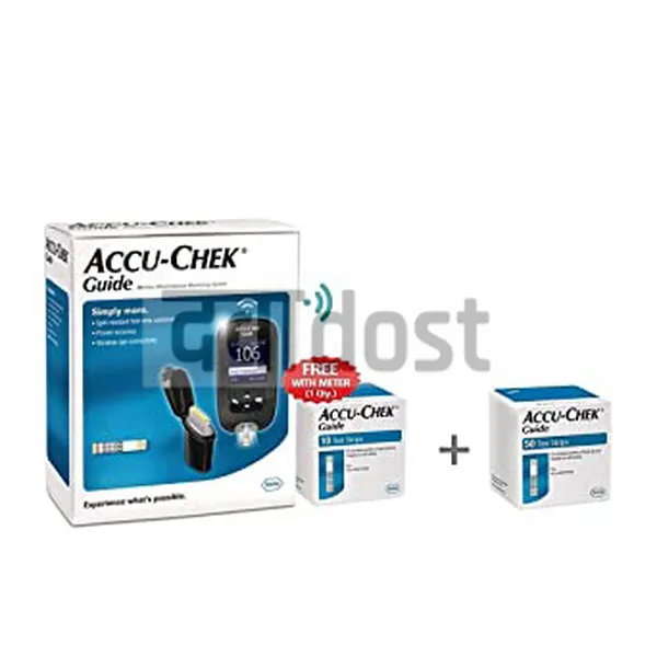 Accu-Chek guide Blood Glucose monitor with 10 test strip with 10 Free Test Strip