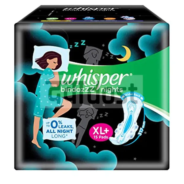 WHISPER BINDAZZ NIGHTS XL+ 15PADS