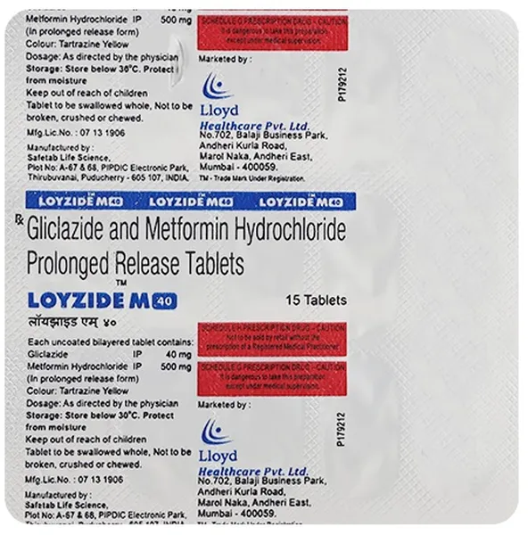 LOYZIDE-M 40MG 15TAB