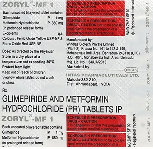 ZORYL-MF 1MG 10TAB