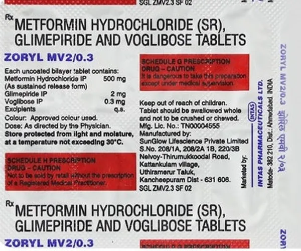 ZORYL-MV 2/0.3MG 10TAB