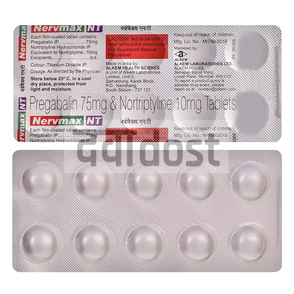 Nervmax NT 75mg/10mg Tablet 10s