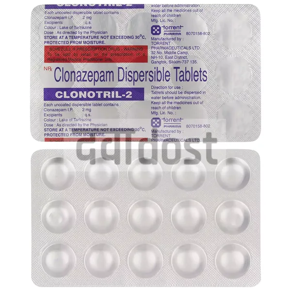 Clonotril 2mg Tablet Upto 9.83% Off 