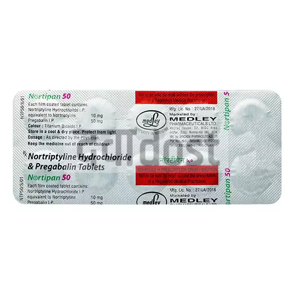 Nortipan 50mg/10mg Tablet