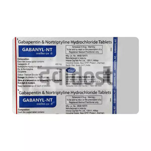 Gabanyl NT 400mg/10mg Tablet