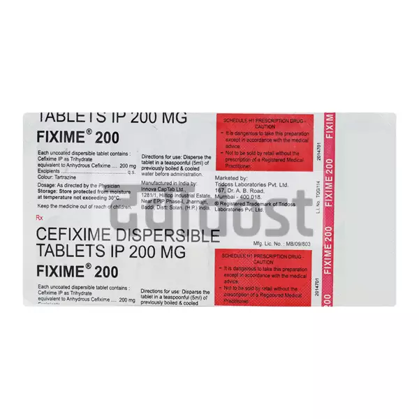 Fixime 200mg Tablet 10s