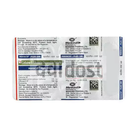 Mahacef-Plus 100mg/100mg Tablet 10s